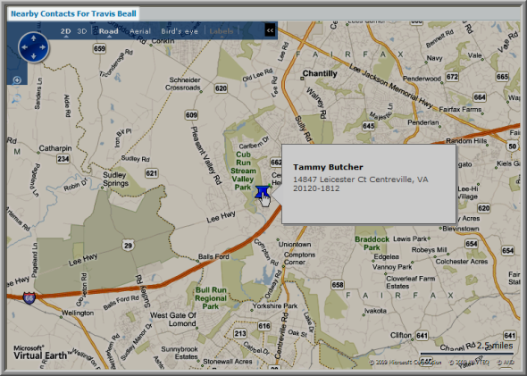 Individual contacts using Microsoft Maps